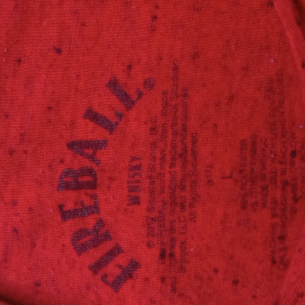 Fireball Cinnamon Whiskey T-Shirt Size Large Red Black Heathered Dragon Logo - Picture 2 of 7